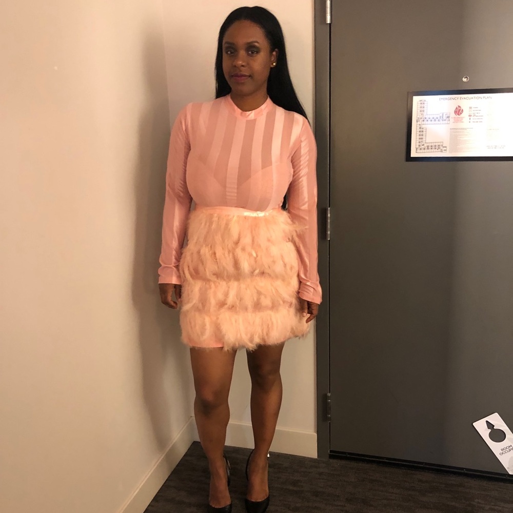 PLT pink feather dress